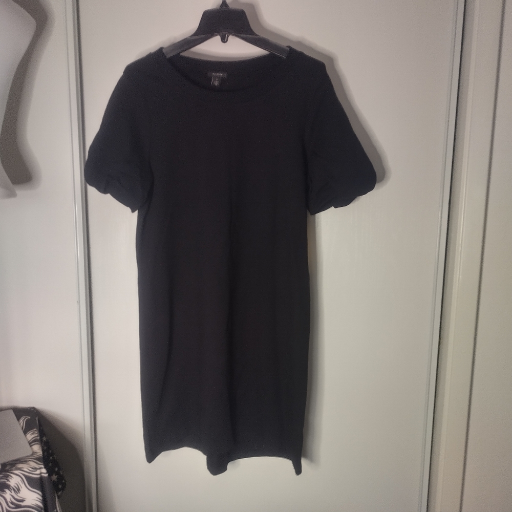 HALOGEN Black Puff Sleeve T Shirt Dress size M